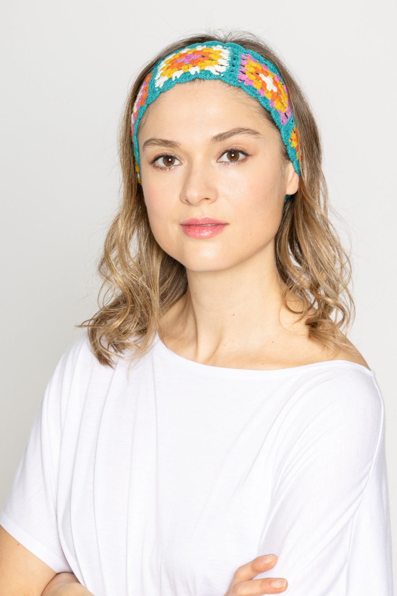 Square Floral With Elastic Band