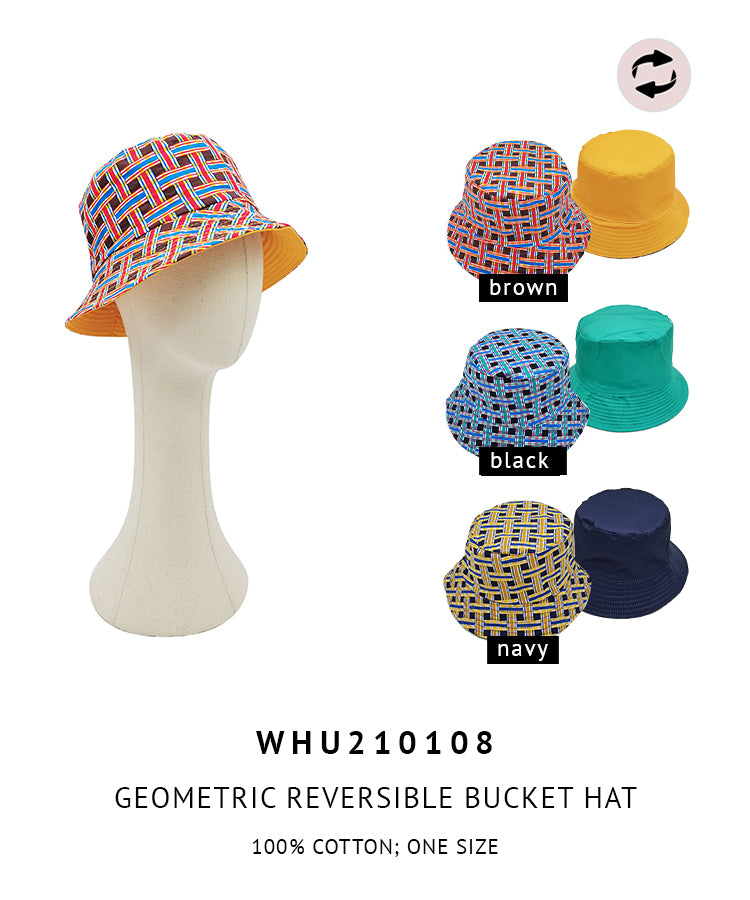 Reversible Geometric Reversible Bucket Hat