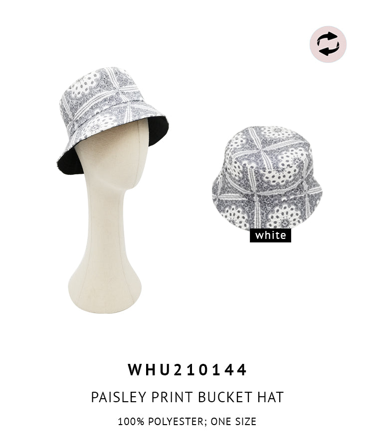 Reversible Paisley Print Bucket Hat