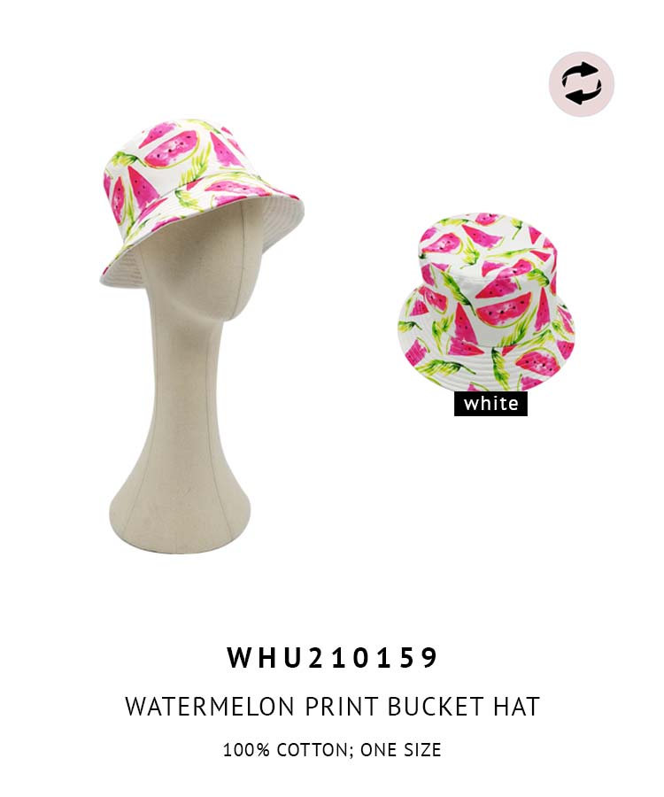 Reversible Watermelon Print Bucket Hat