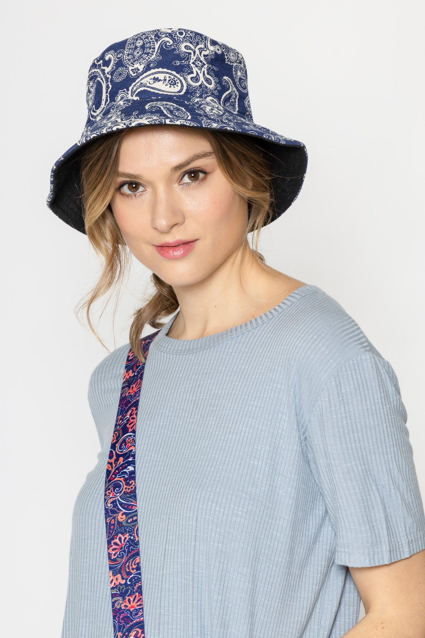 Reversible Paisley Print Bucket Hat