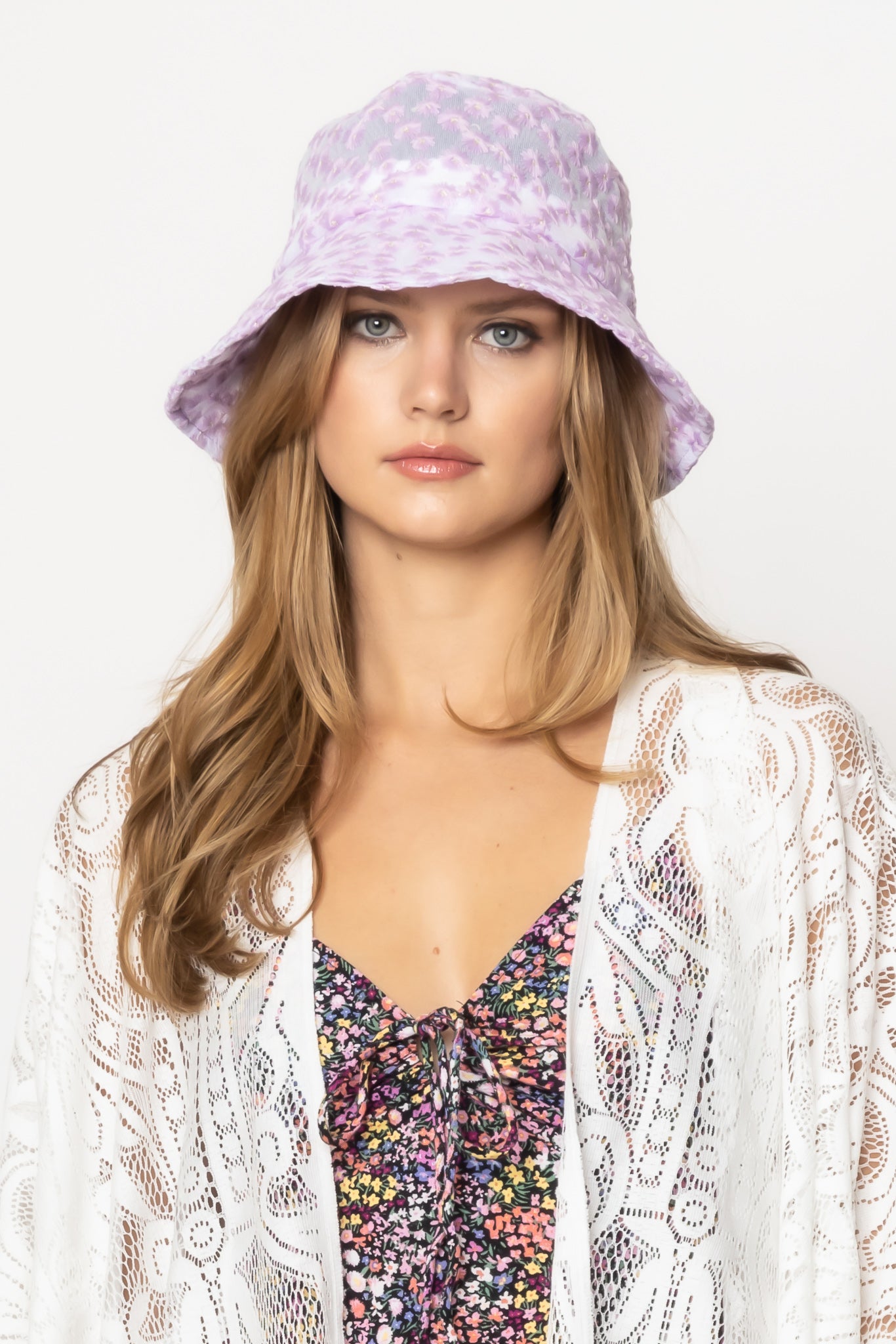 Floral Embroidered Bucket Hat