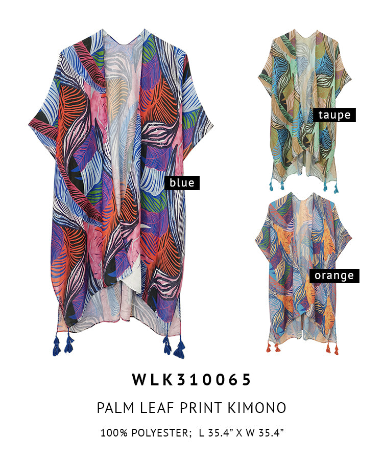 Palm Leaf Print Kimono