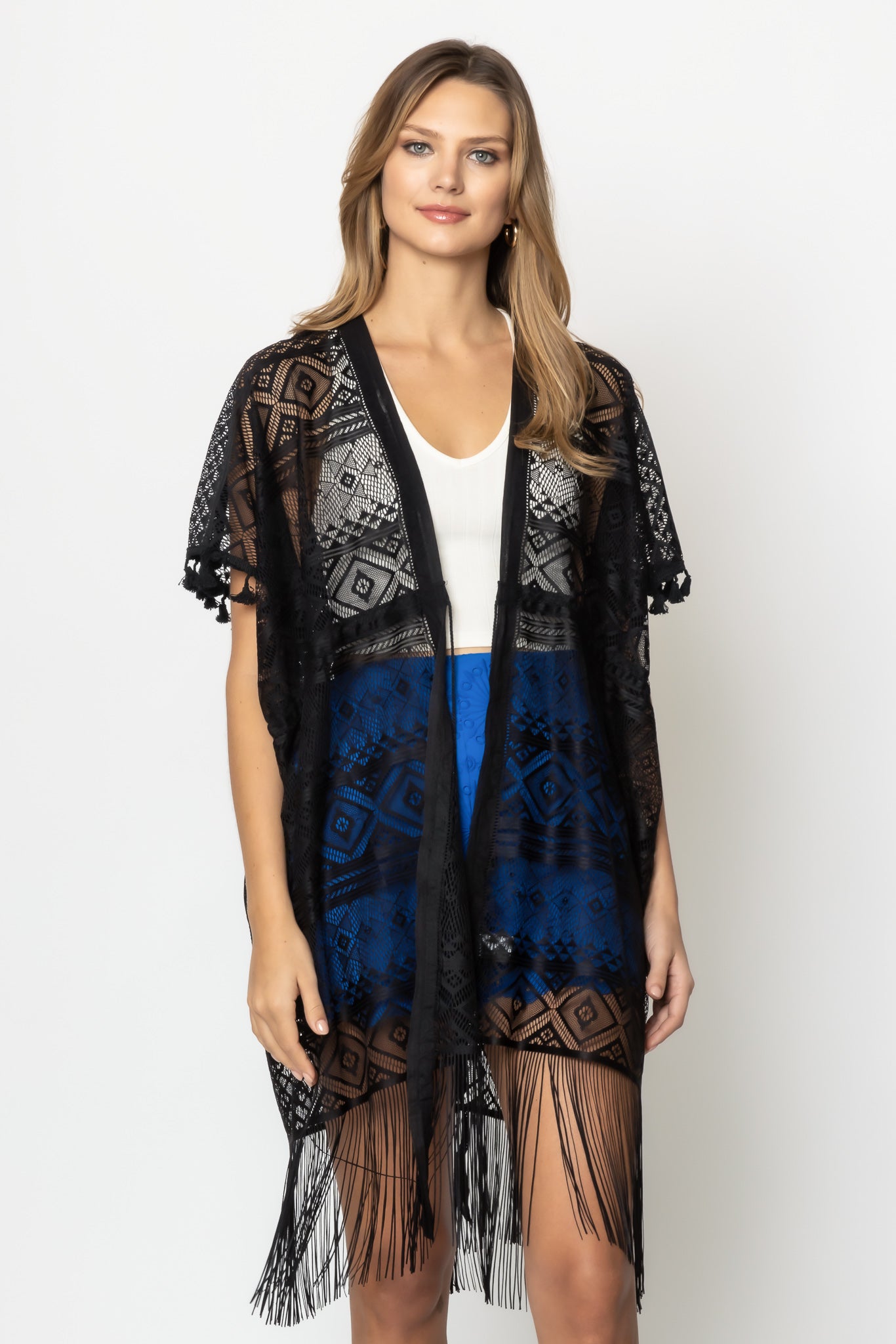 Geometric Lace Kimono