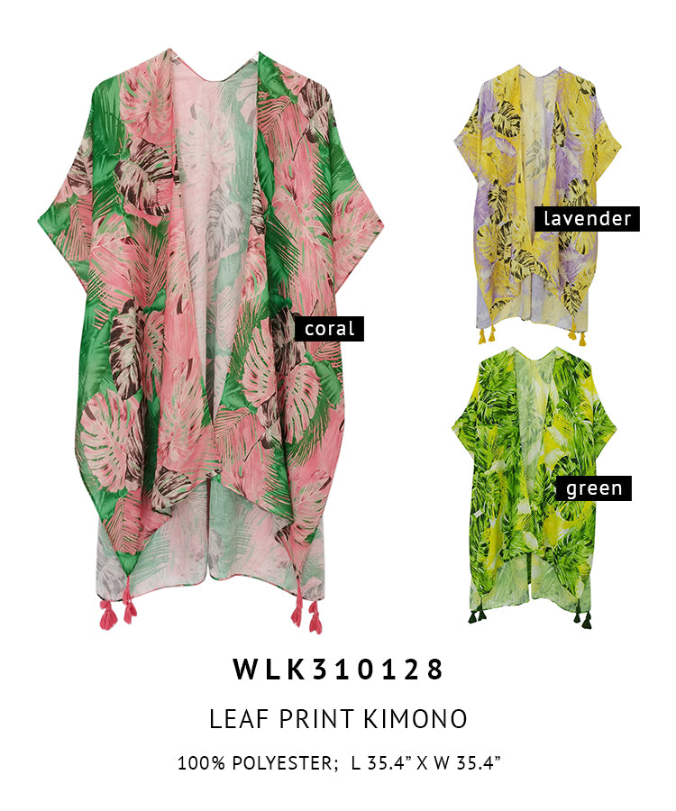 Leaf Print Kimono