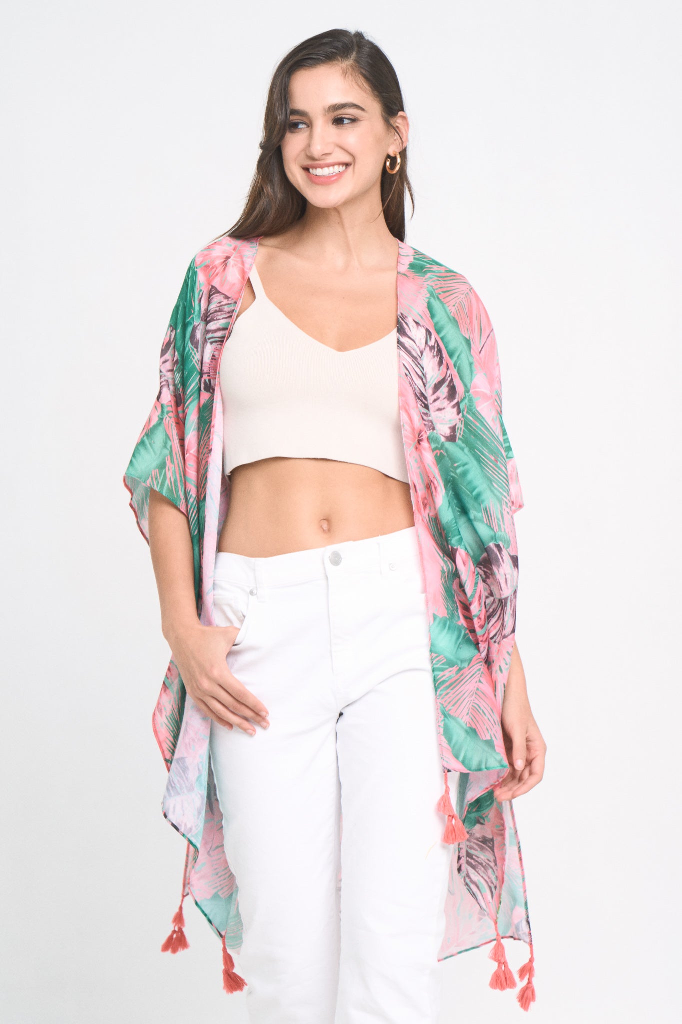 Leaf Print Kimono