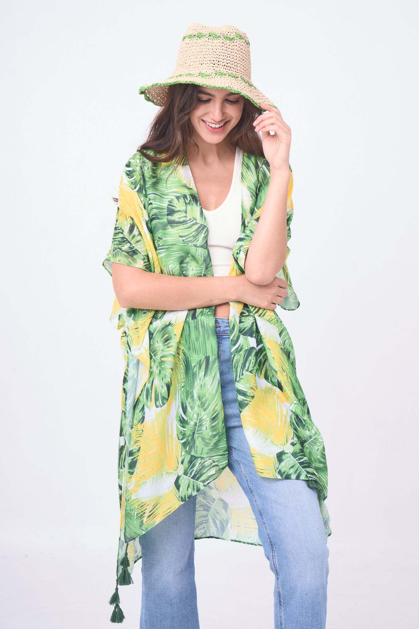 Leaf Print Kimono