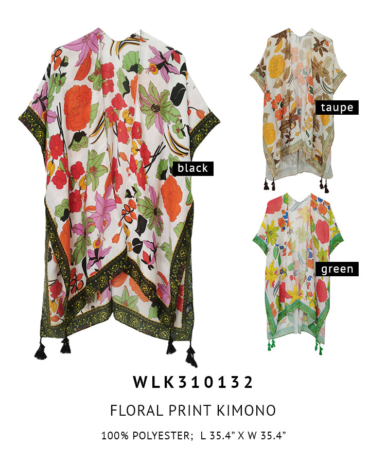 Floral Print Kimono