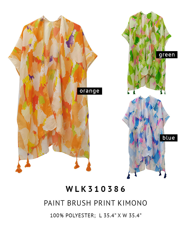 Paint Brush Print Kimono