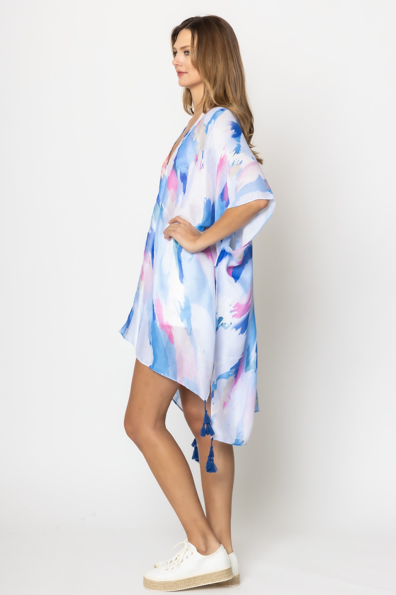 Paint Brush Print Kimono