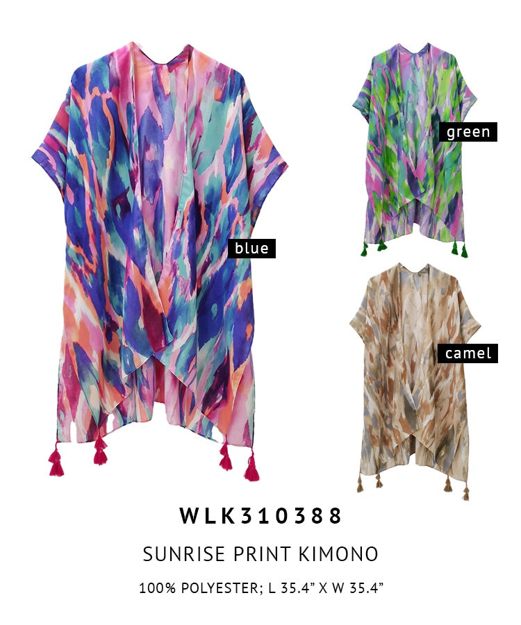 Watercolor Print Kimono