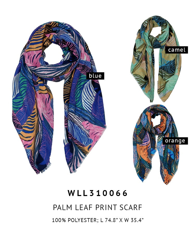 Palm Leaf Print Scarf
