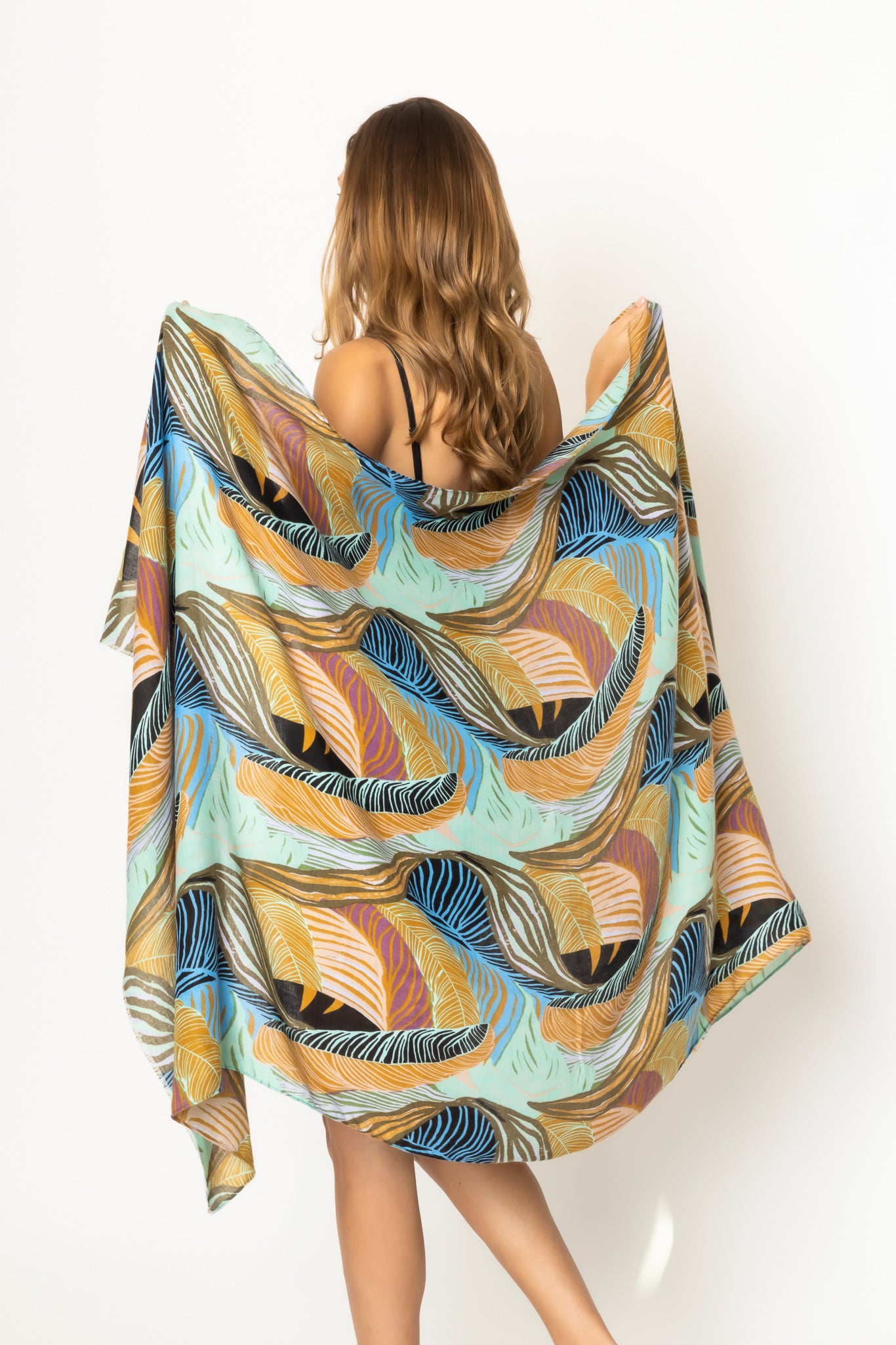 Palm Leaf Print Scarf