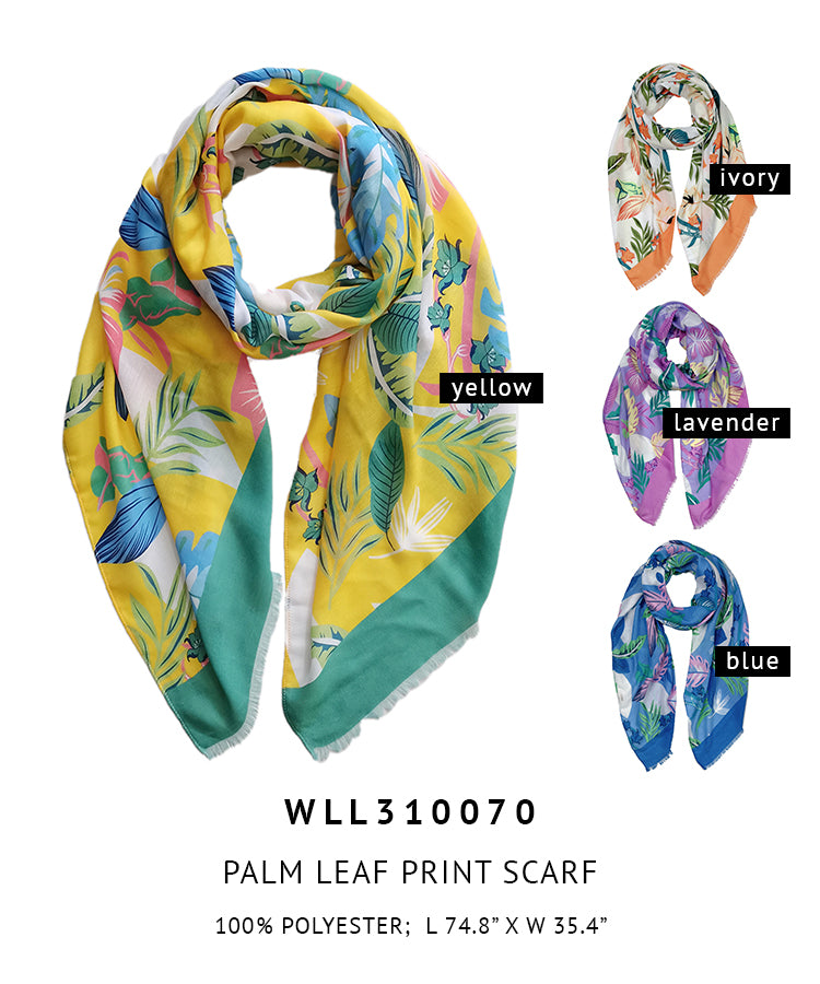 Palm Leaf Print Scarf