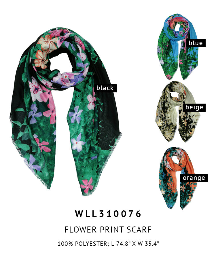 Flower Print Scarf