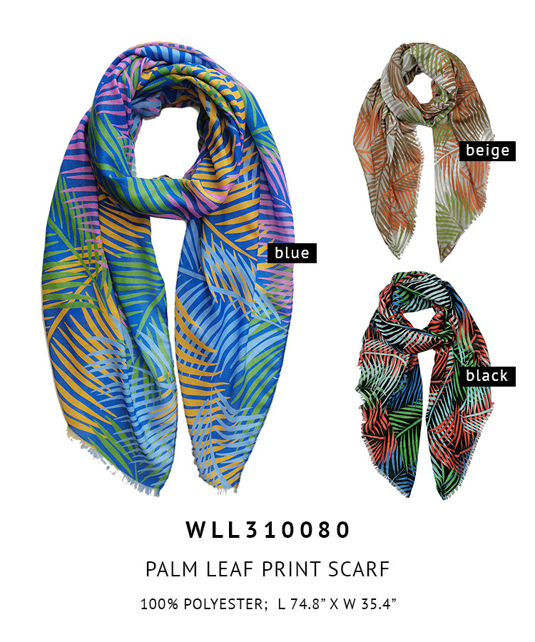 Palm Leaf Print Scarf