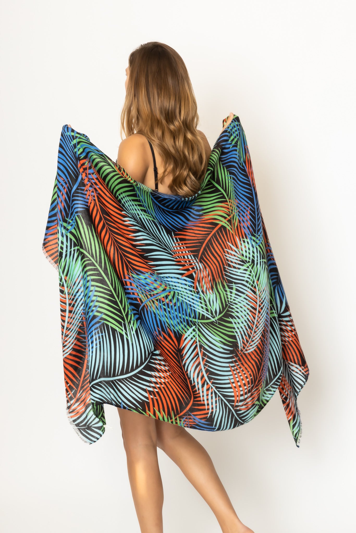 Palm Leaf Print Scarf