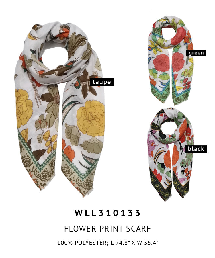 Flower Print Scarf