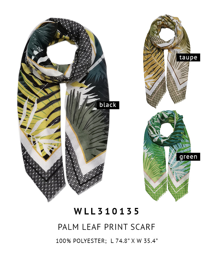 Palm Leaf Print Scarf