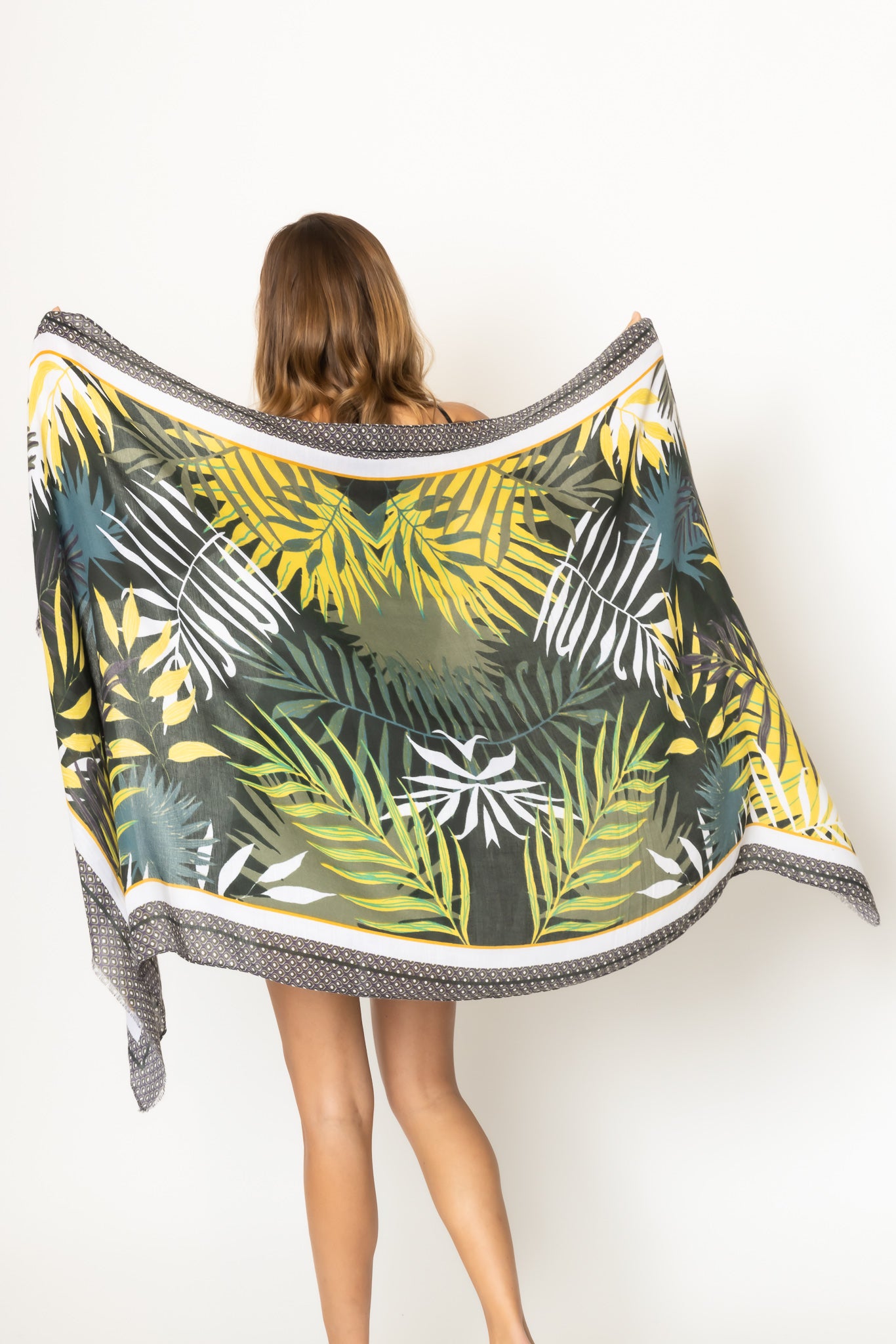 Palm Leaf Print Scarf