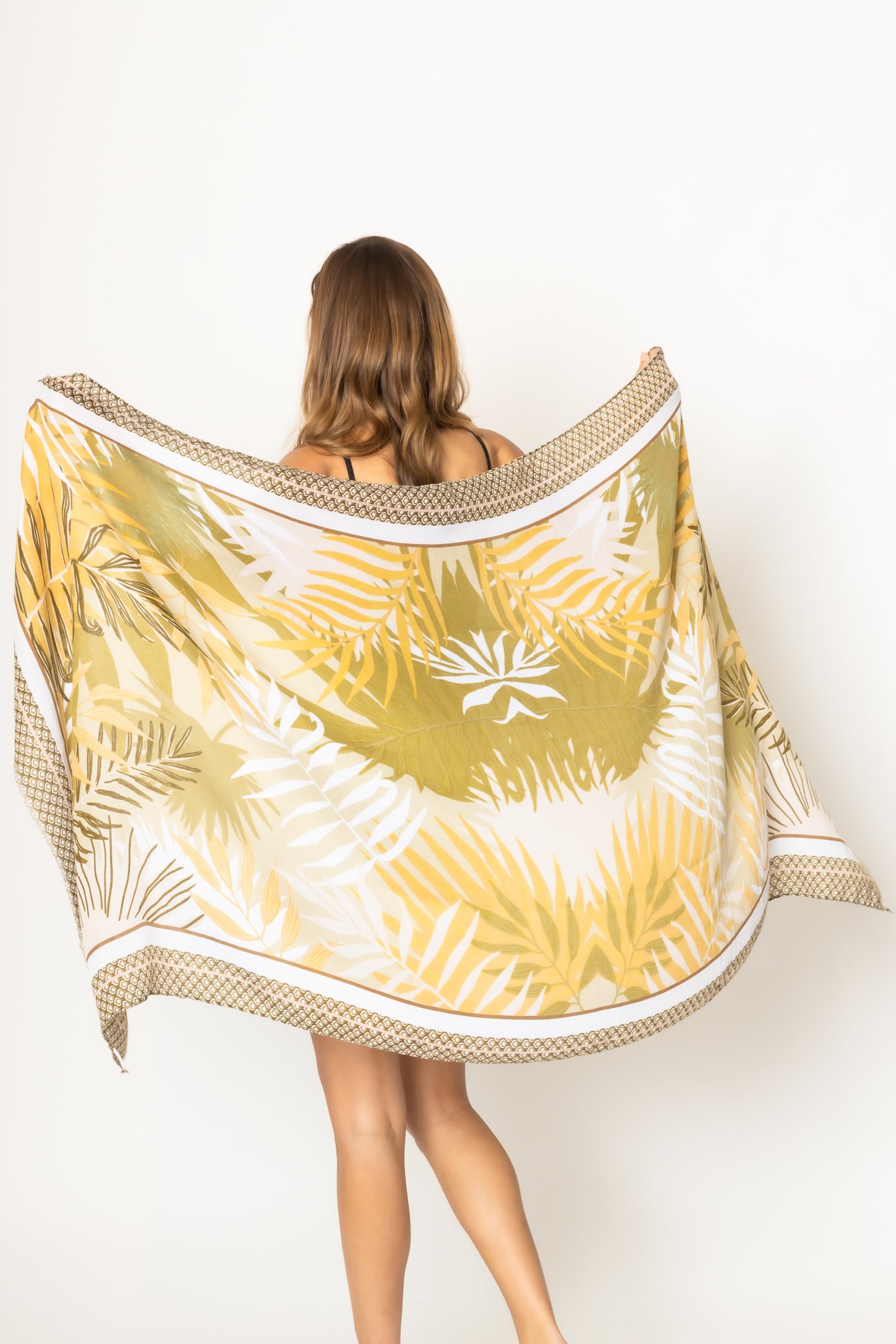 Palm Leaf Print Scarf