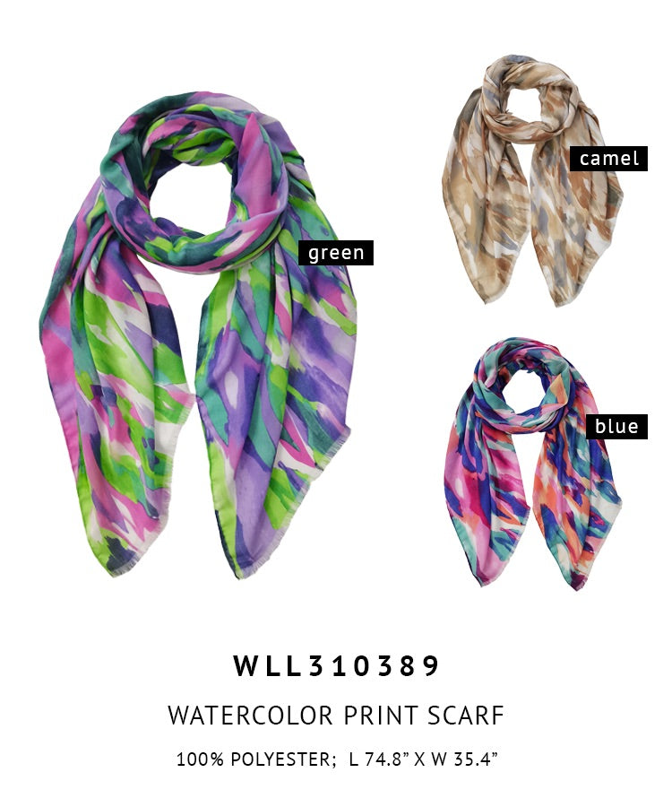 Watercolor Print Scarf