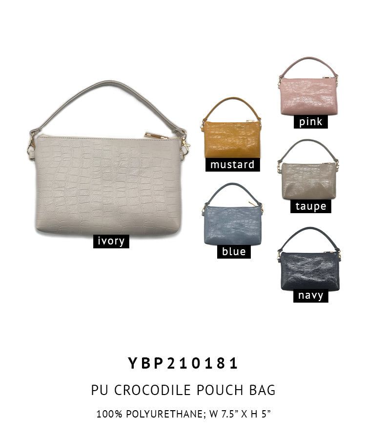 Shop for KW Fashion PU Crocodile Pouch Bag at doeverythinginloveny.com wholesale fashion accessories