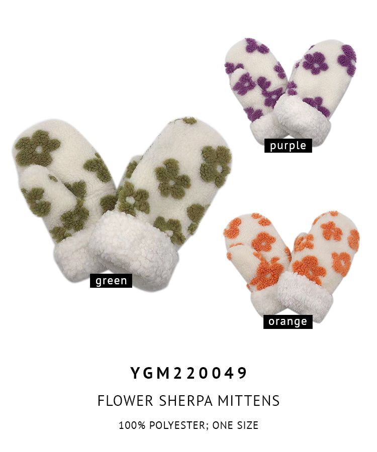 Shop for KW Fashion Flower Sherpa Mittens at doeverythinginloveny.com wholesale fashion accessories
