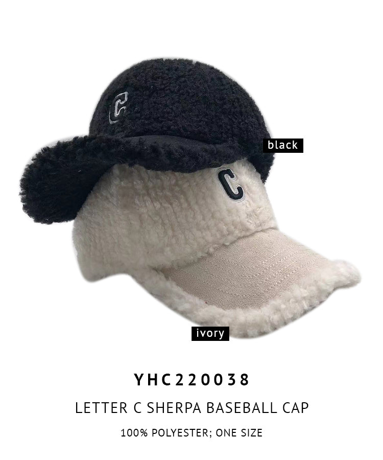 Letter C Sherpa Baseball Cap