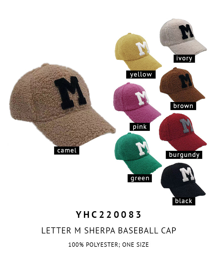 Letter M Sherpa Baseball Cap (Big Letter)