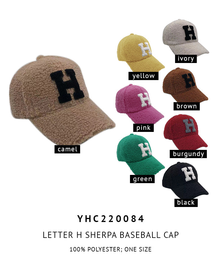 Letter H Sherpa Baseball Cap (Big Letter)