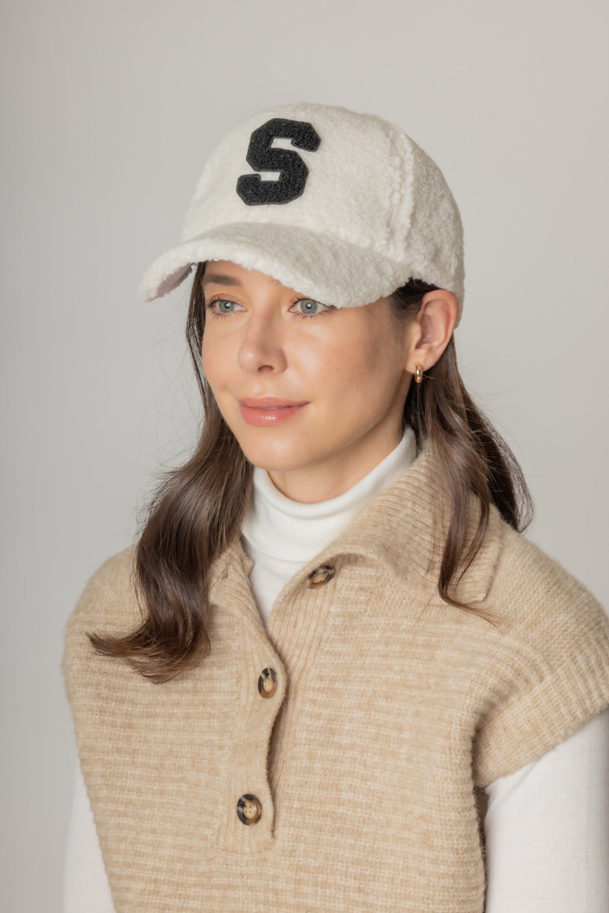 Letter S Sherpa Baseball Cap (Big Letter)