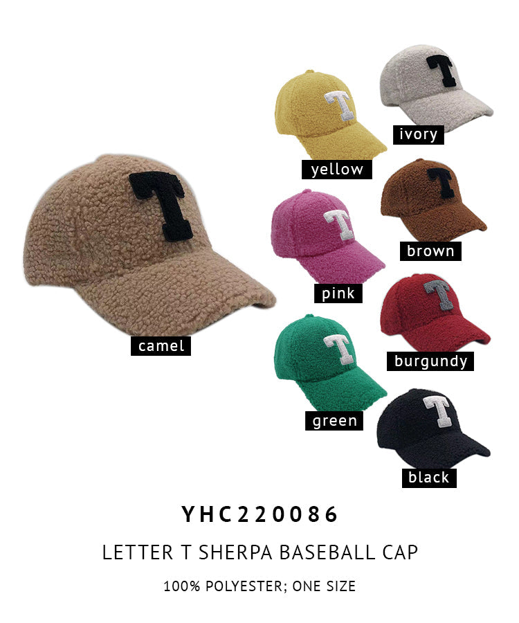 Letter T Sherpa Baseball Cap (Big Letter)