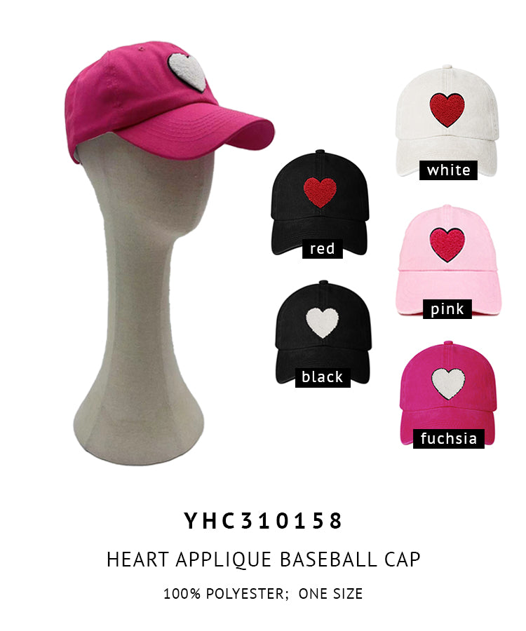Heart Applique Baseball Cap