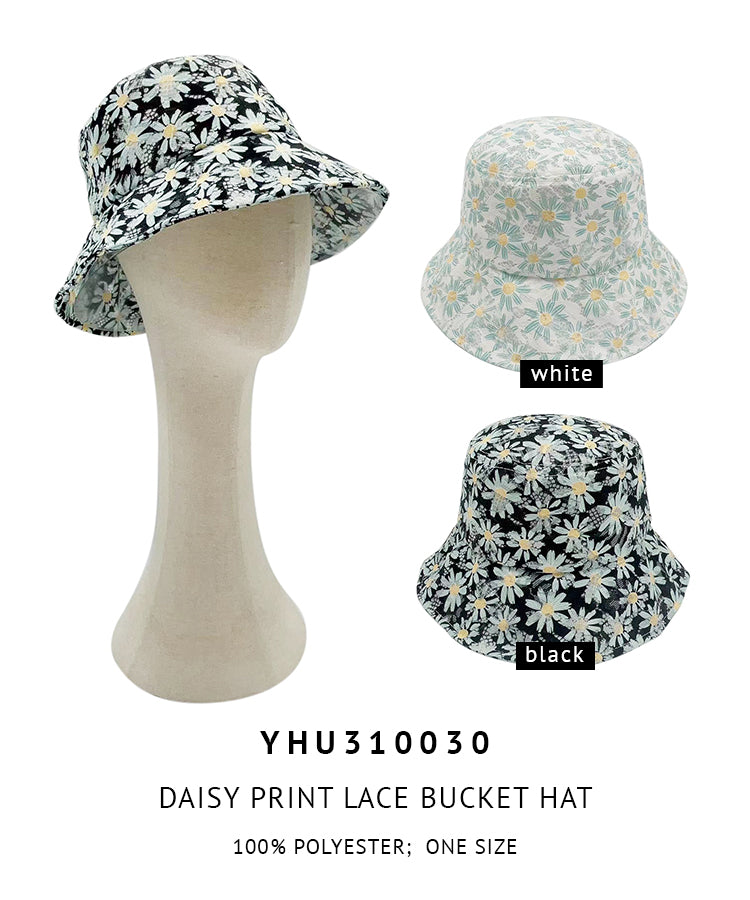 Daisy Print Lace Bucket Hat