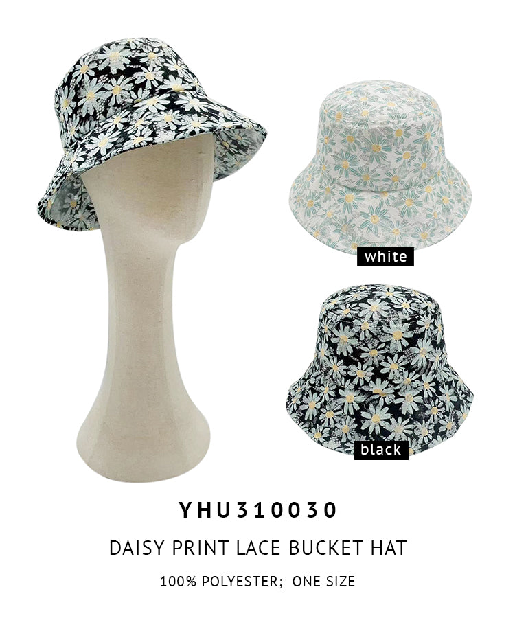Daisy Print Lace Bucket Hat