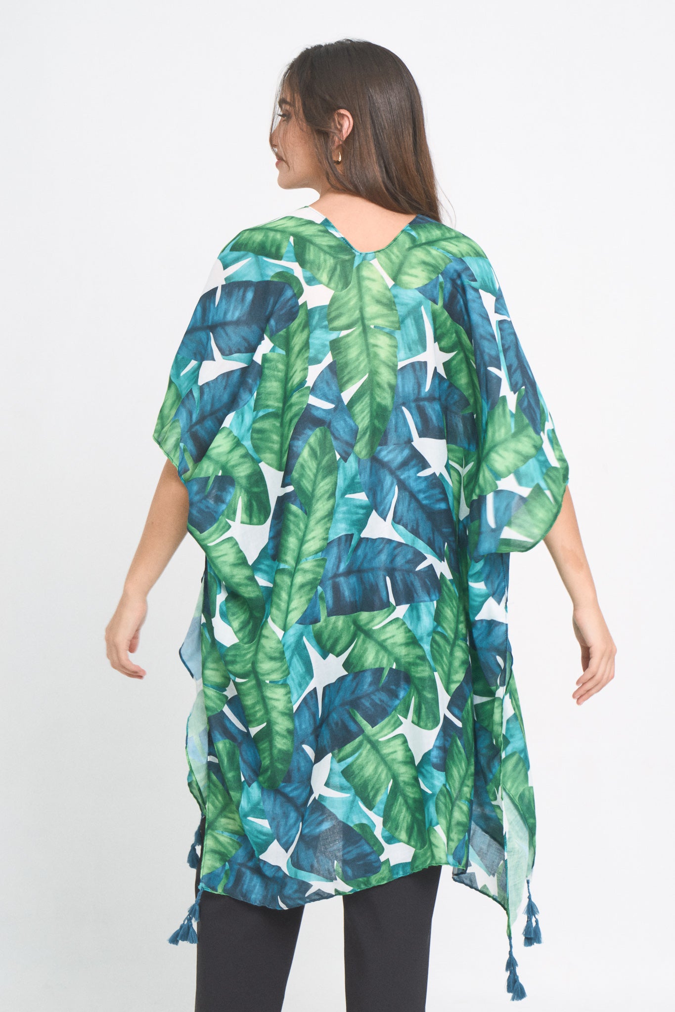 Palm Leaf Print Kimono