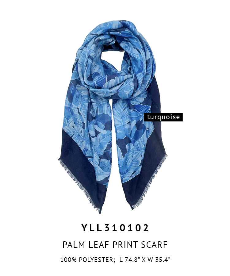 Palm Leaf Print Scarf