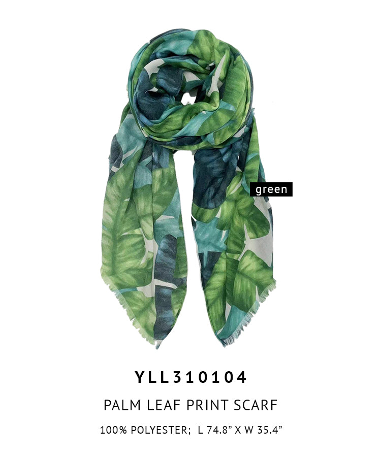 Palm Leaf Print Scarf