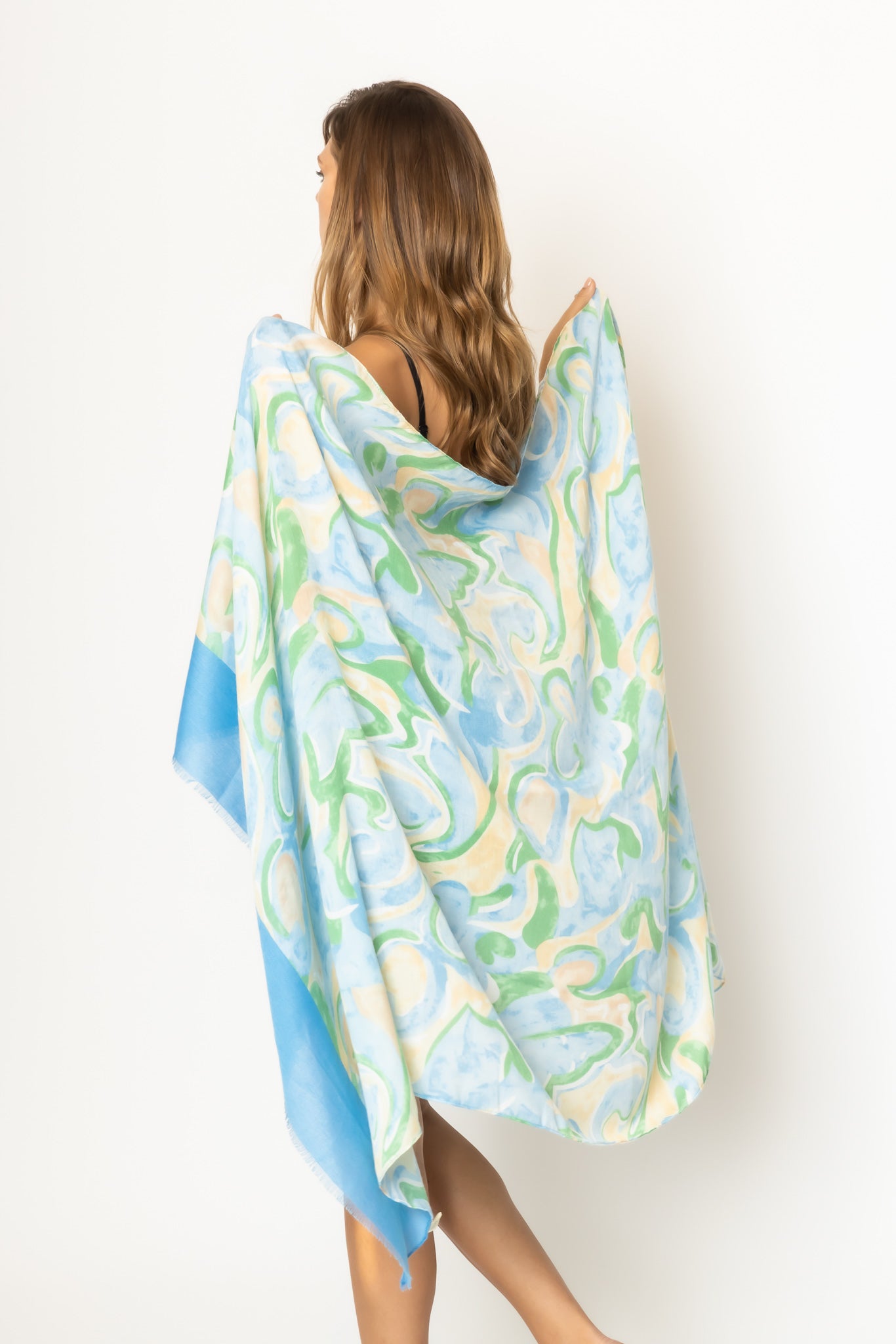 Swirl Border Print Scarf