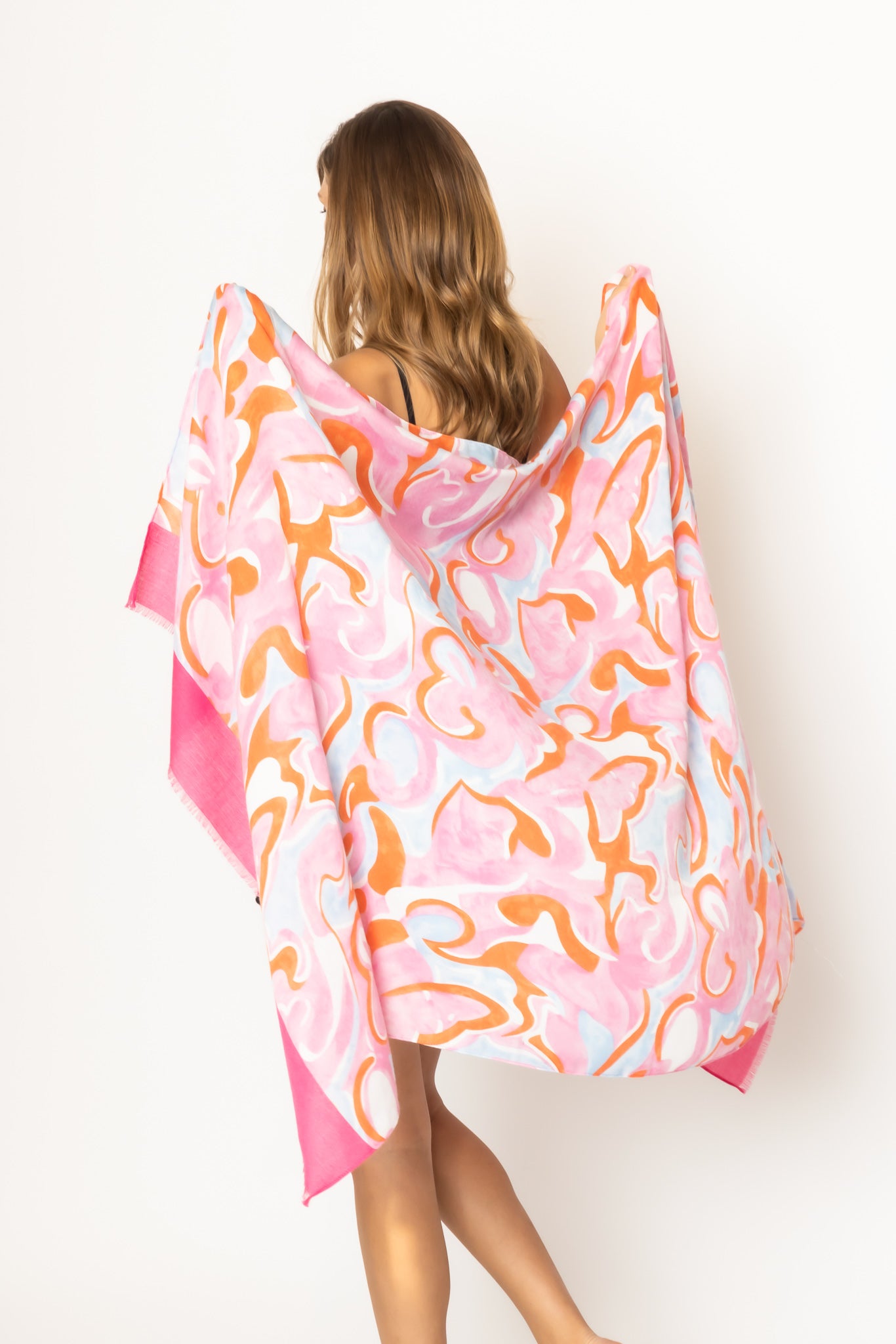 Swirl Border Print Scarf