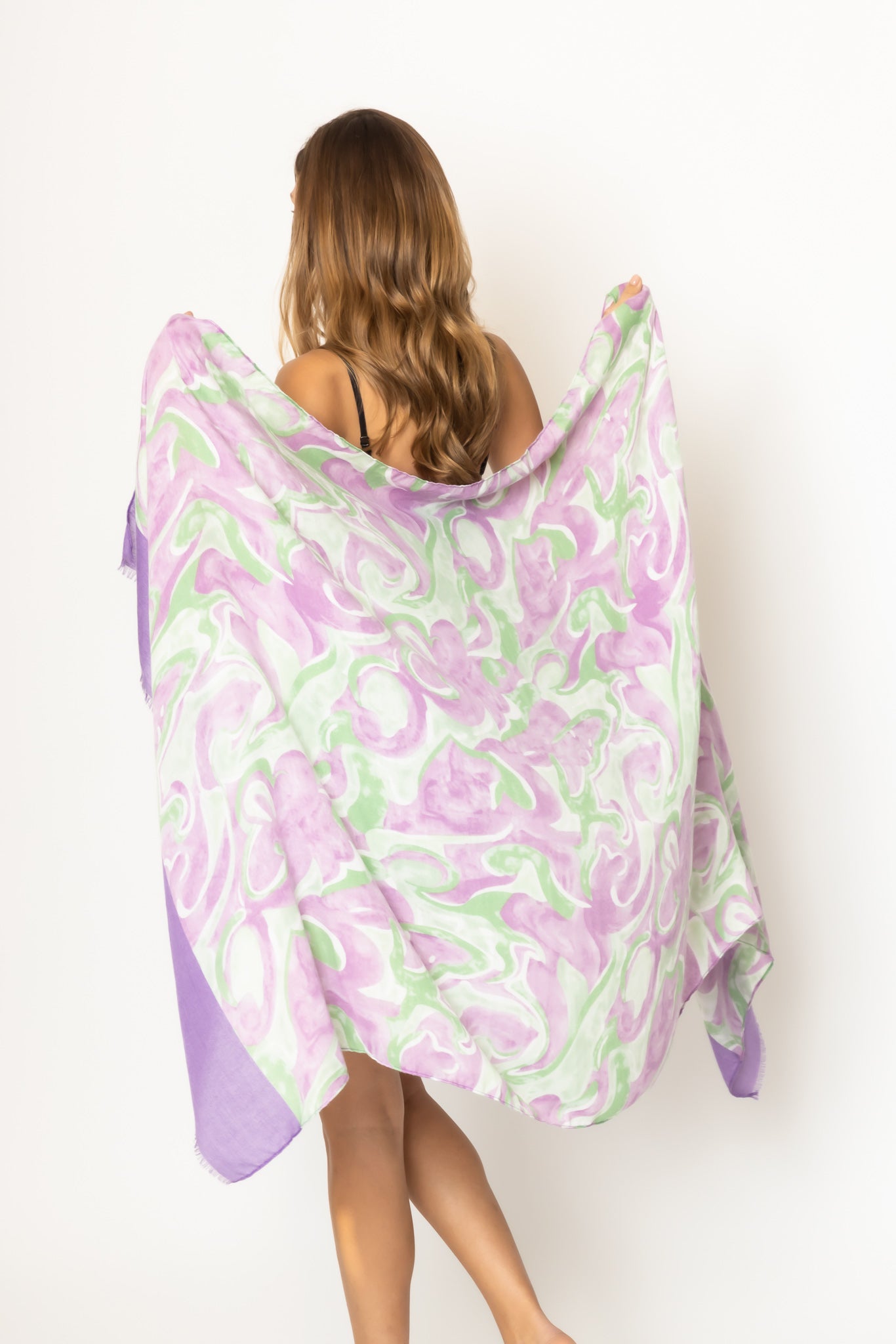 Swirl Border Print Scarf