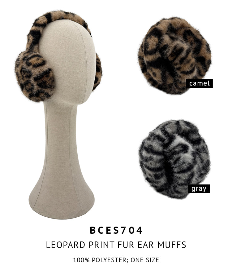 Leopard Print Faux Fur Ear Muffs