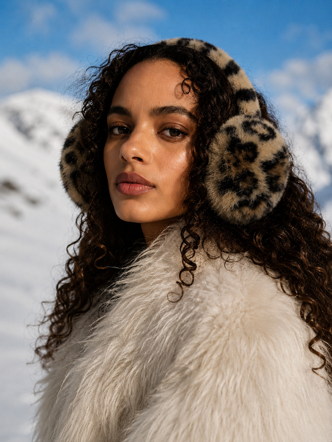 Leopard Print Faux Fur Ear Muffs
