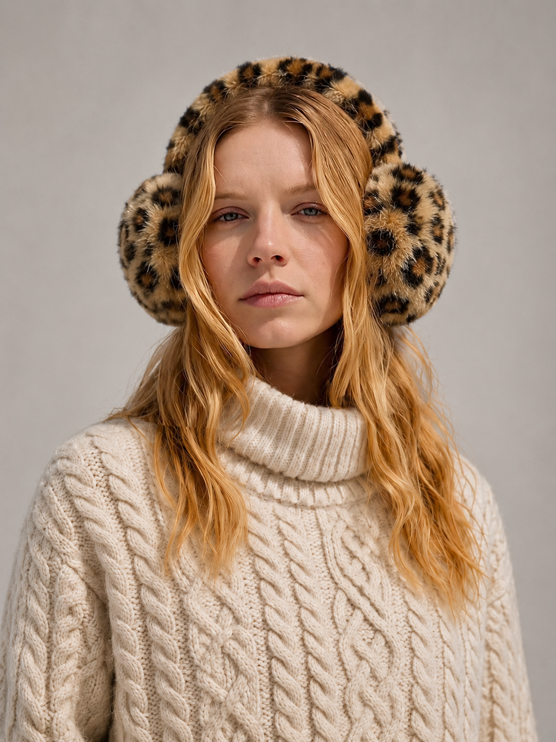 Leopard Print Faux Fur Ear Muffs
