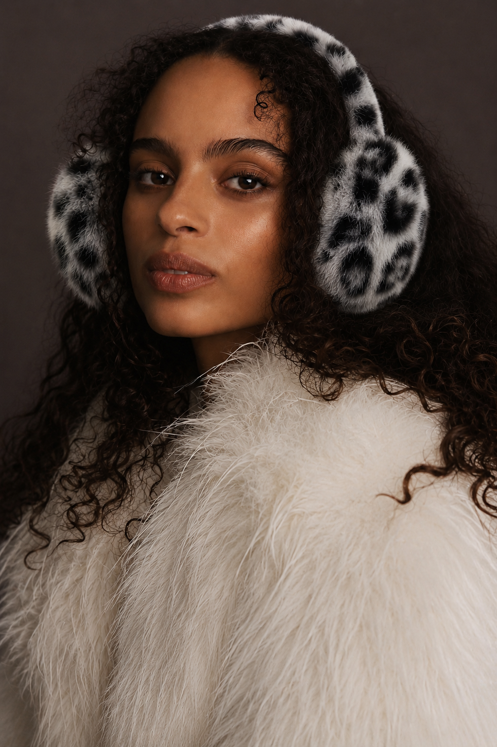 Leopard Print Faux Fur Ear Muffs
