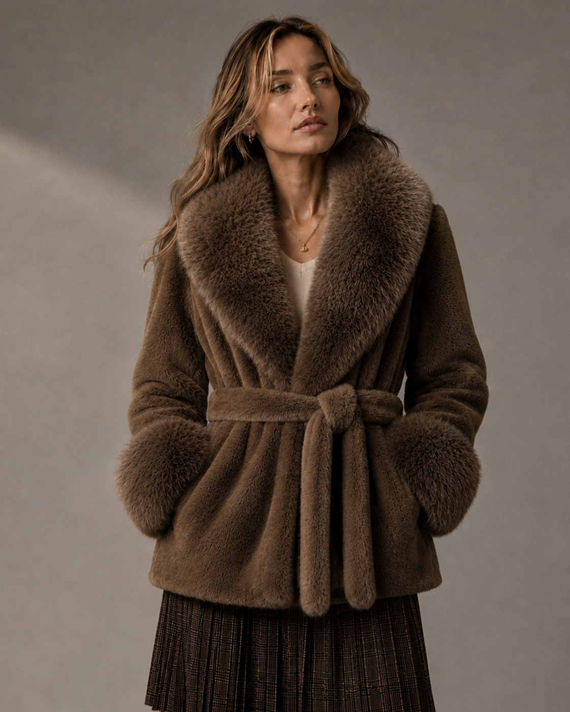 Belted Fur Coat