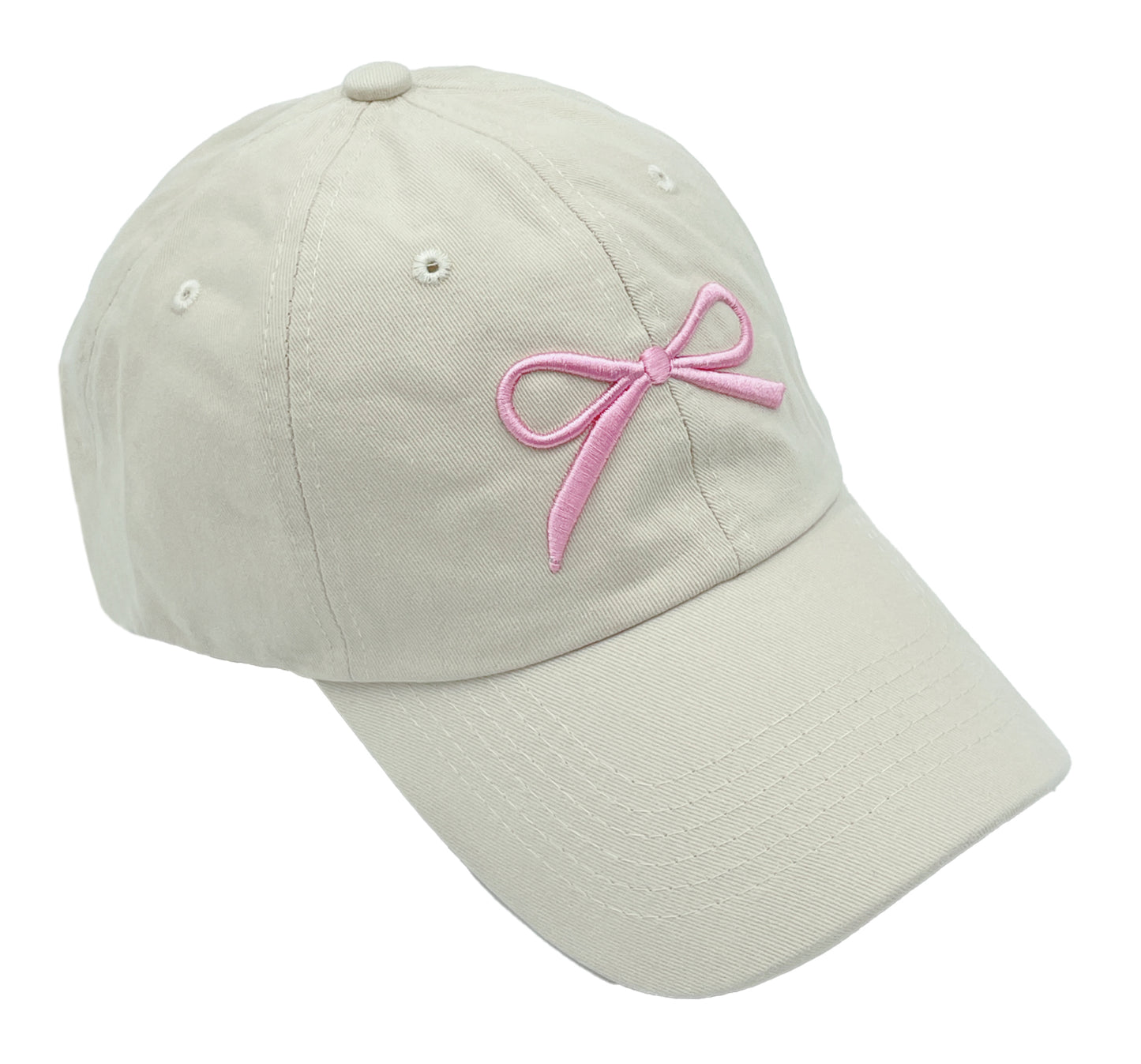 Embroidered Bow Baseball Cap