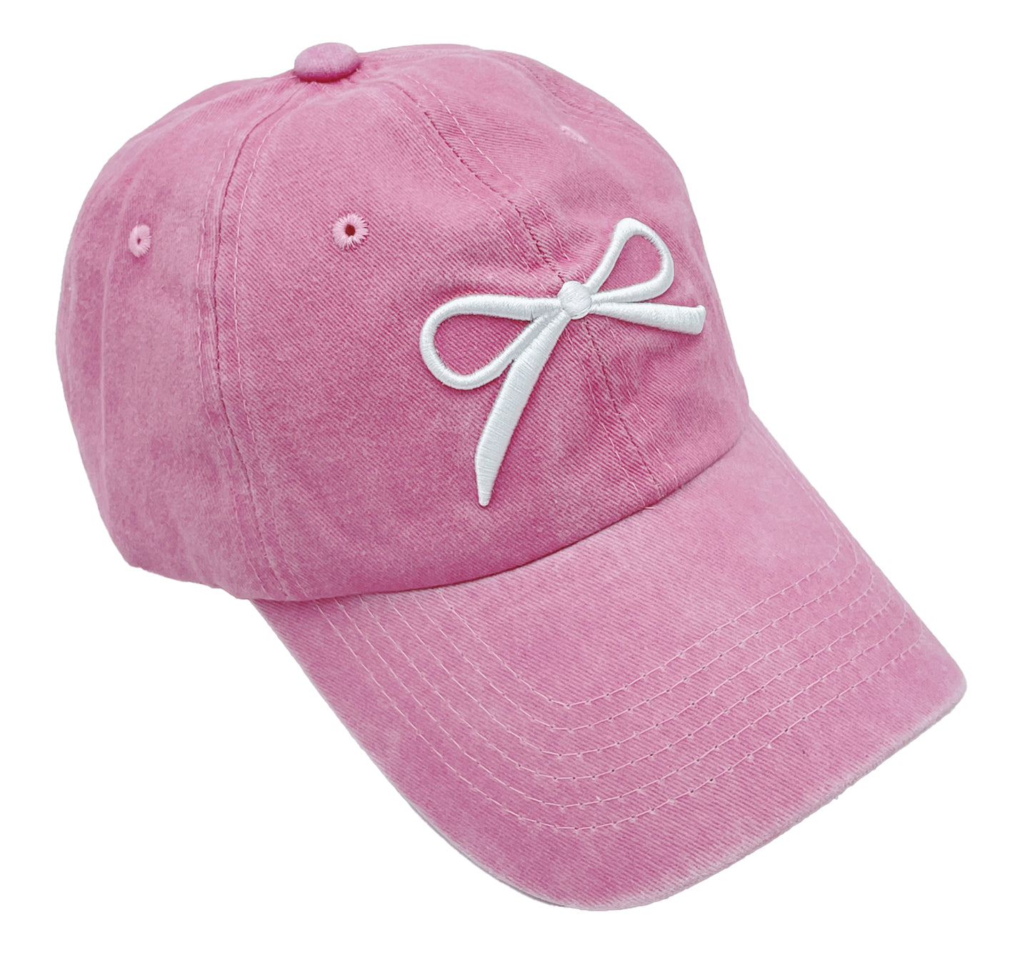 Embroidered Bow Baseball Cap