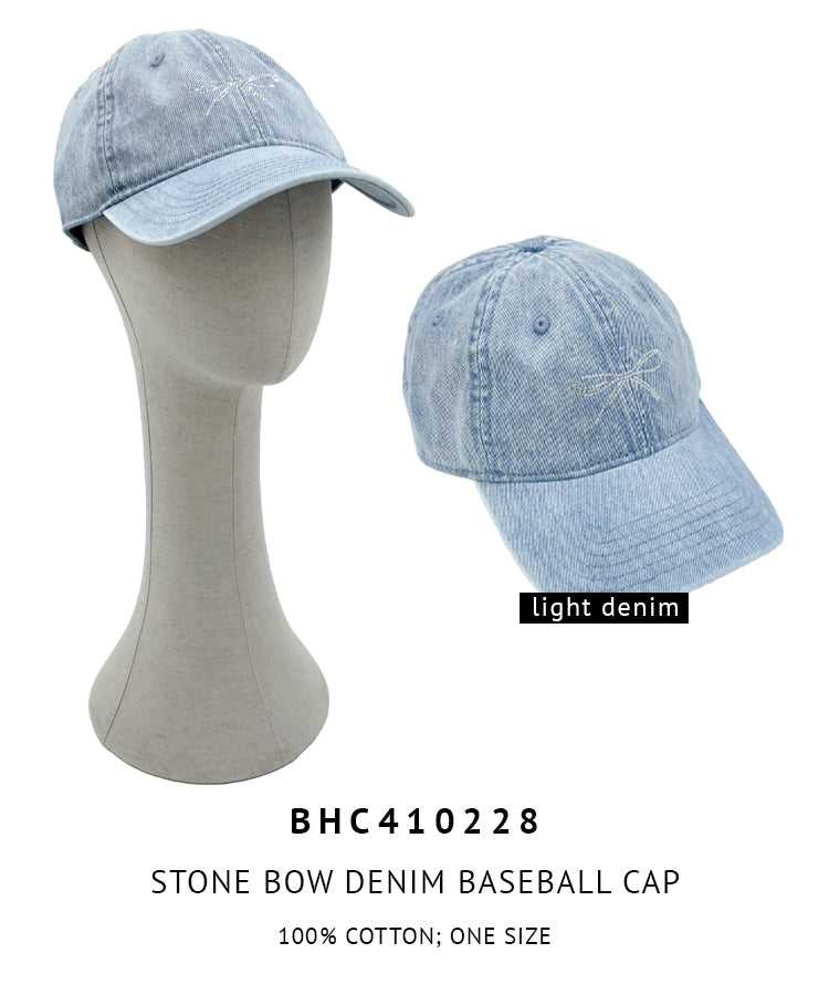 Stone Bow Denim Baseball Cap